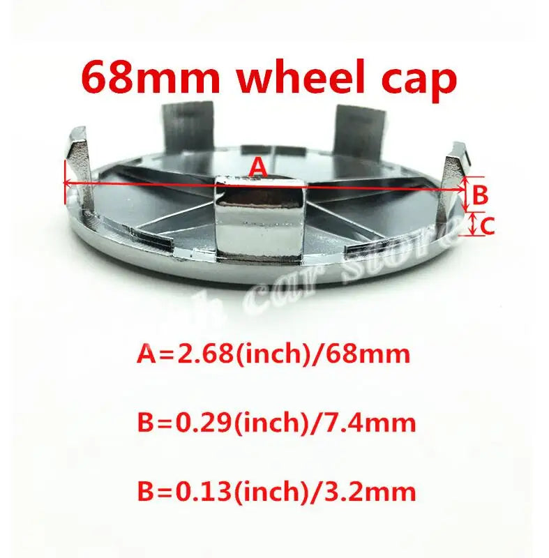 4pcs 3D 56mm 60mm 68mm For Car emblem Wheel hub Center Cap Badge covers sticker Decals Styling accessories