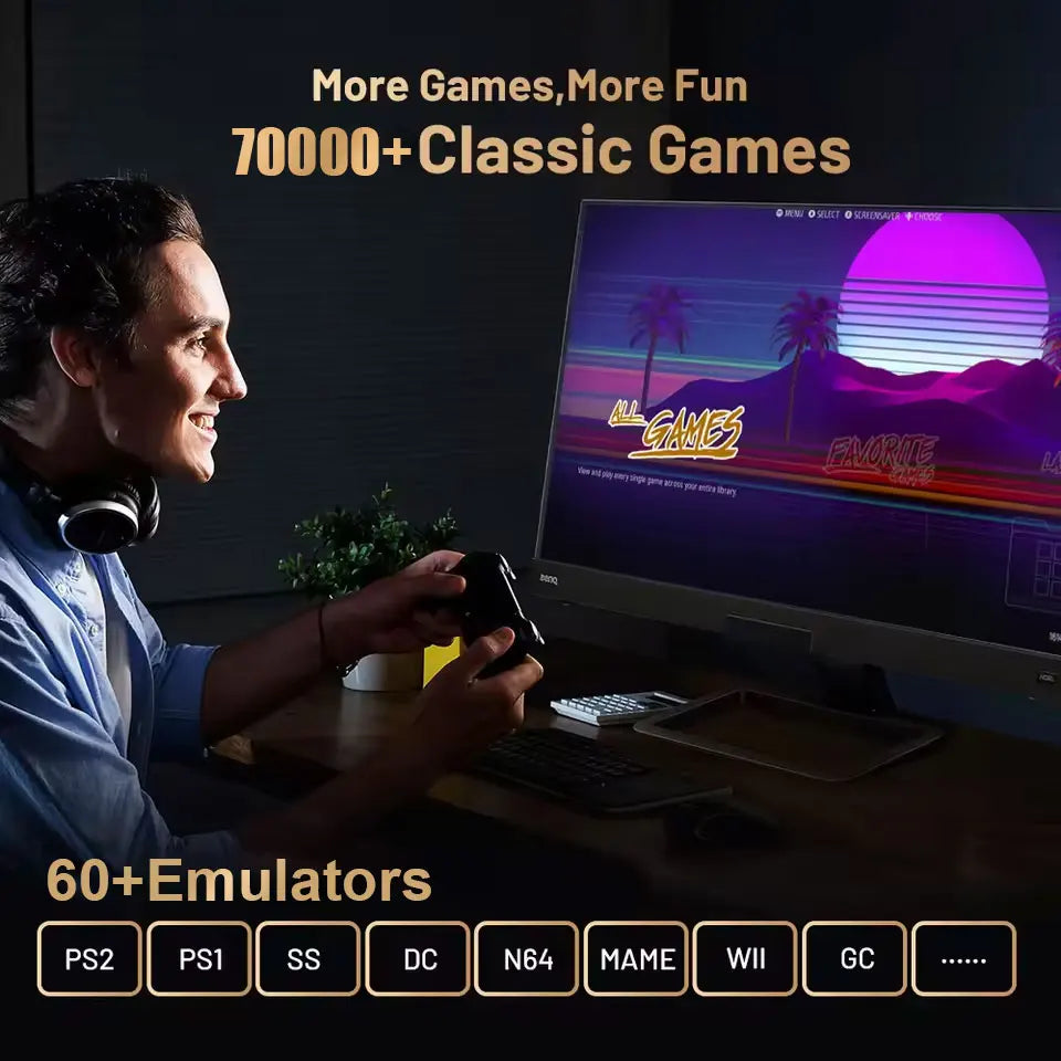 X2 Batocera Game Console — i3 CPU, 1TB, 60+ Emulators, 4K HD TV, Wireless Controller