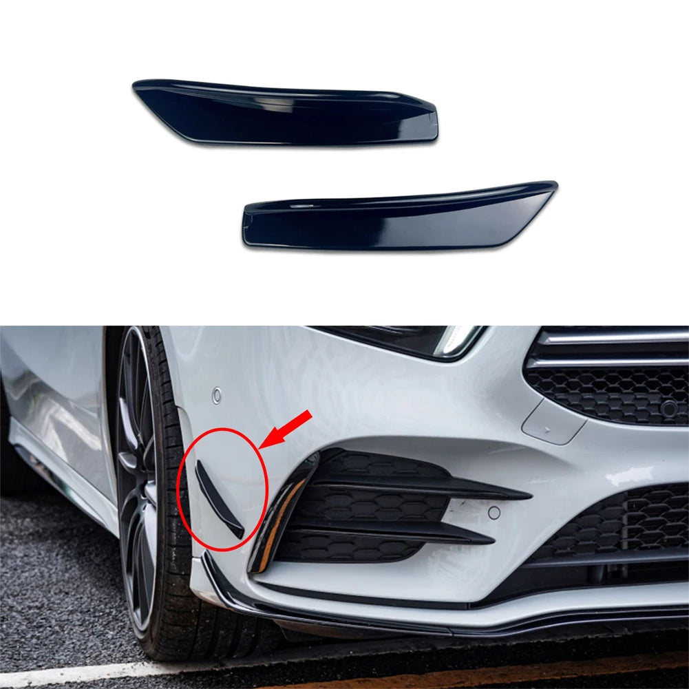 For Mercedes Benz A Class W177 AMG A160 A180 A200 A250 A35 2019+ Front Bumper Fog Lamp Side Canards Fins Lip Splitters Air Trim