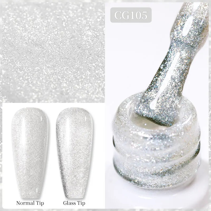 BORN PRETTY Christmas Green Glitter Gel Nail Polish 10ml Sparking Red Glitter White Gold Silver Santa Winter Snowflake Soak Off