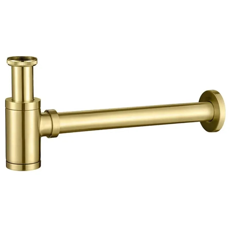 Wash Basin Bottle Plumbing P-Trap Bathroom Sink Siphon Drain Sewer Pipe Kit Luxury Matt Black High Quality Brass Body