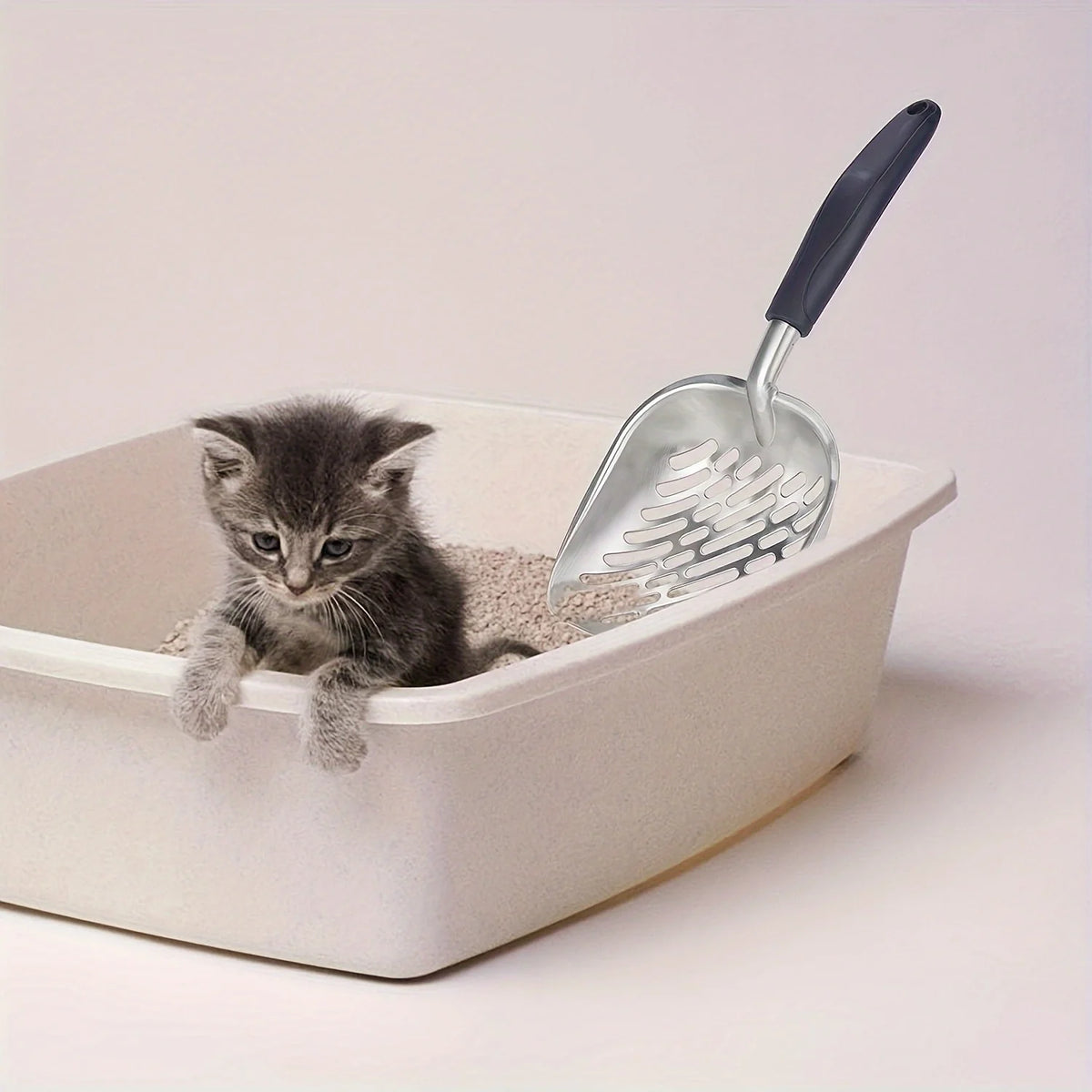 Extra Large Aluminum Cat Litter Scoop - Deep Shovel, Long Handle – photo 5