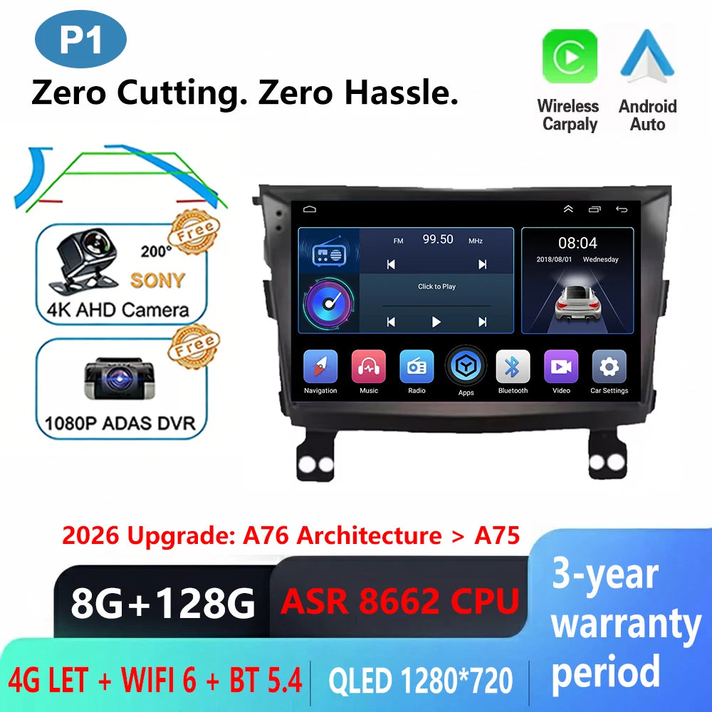 Android 16 Carplay Auto Car Radio For SsangYong Tivoli 2015 - 2022 Multimedia Player Auto Radio GPS Navigation TV Head Unit