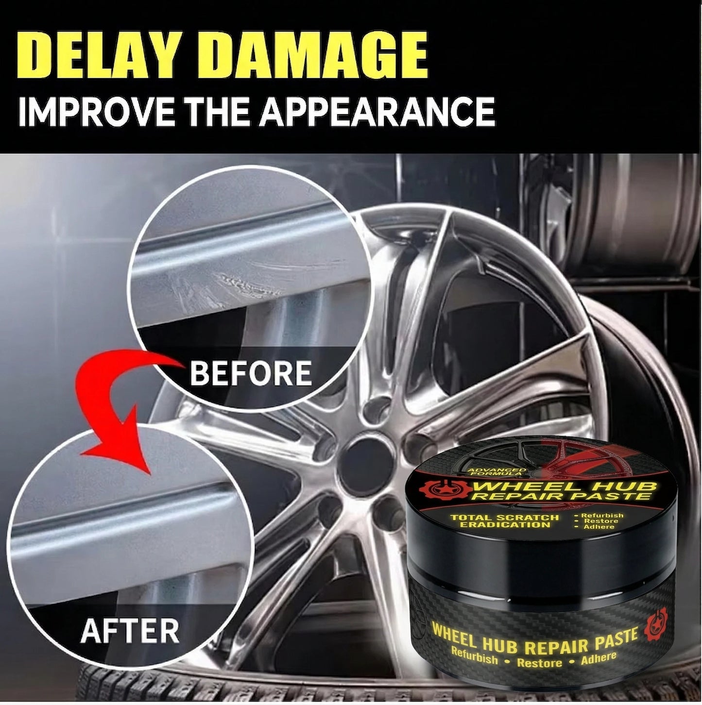 Car Wheel Rim Scratch Repair Paste — Alloy Refurbishment Kit