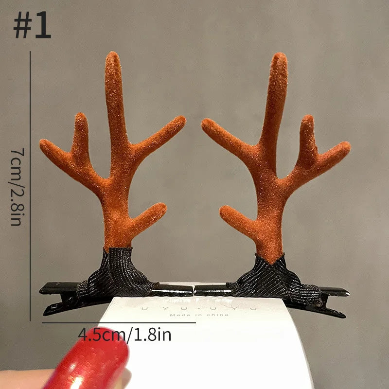2026 Christmas Hair Clips Kawaii Christmas Headbands Hair Accessories Deer Ear Hairpin for Girl Photograph Prop Xmas Party Decor