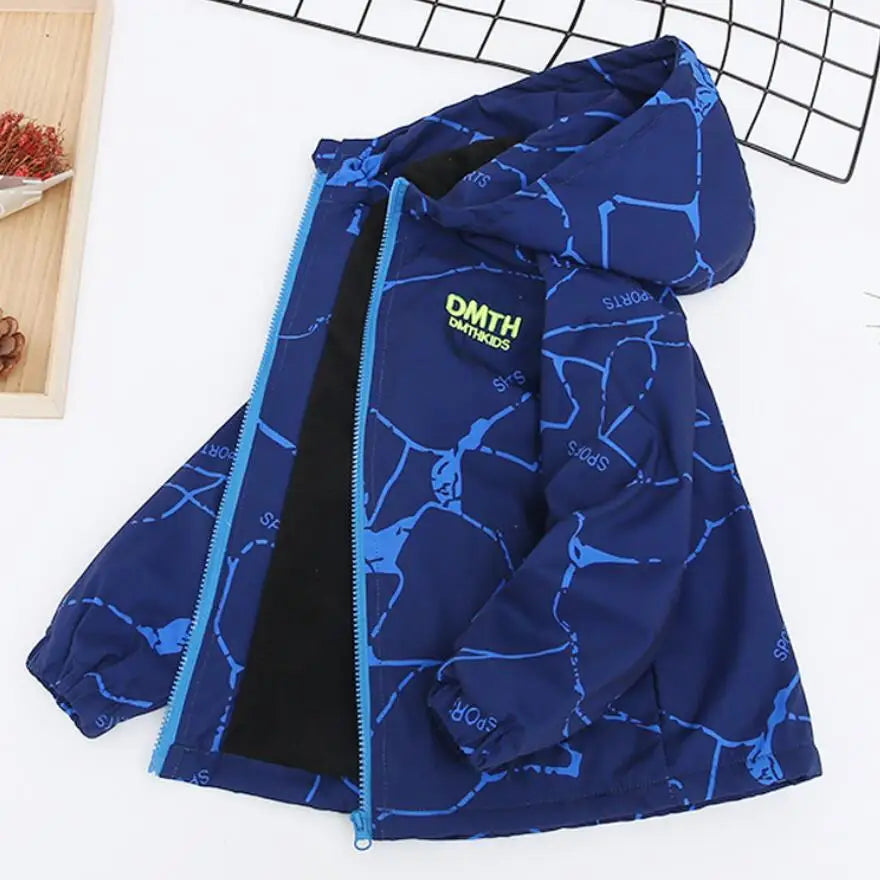 Boys Hooded Windbreaker Jacket - Thick Winter Outdoor Coat - photo 5