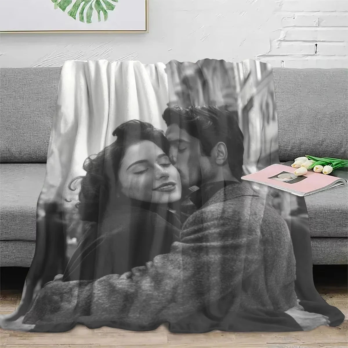 Custom Photo Flannel Blanket, Personalized Gift