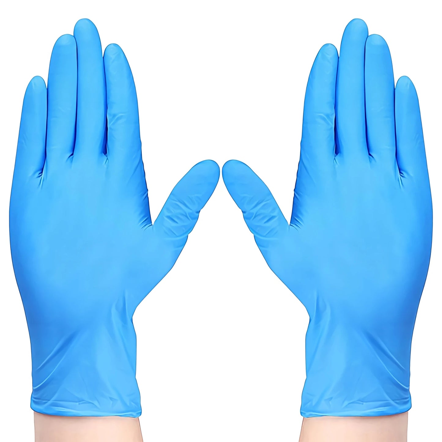 100PCS Disposable Nitrile Gloves, Blue Puncture Resistant & High Elastic, Textured for Dish Washing, Baking, Protection