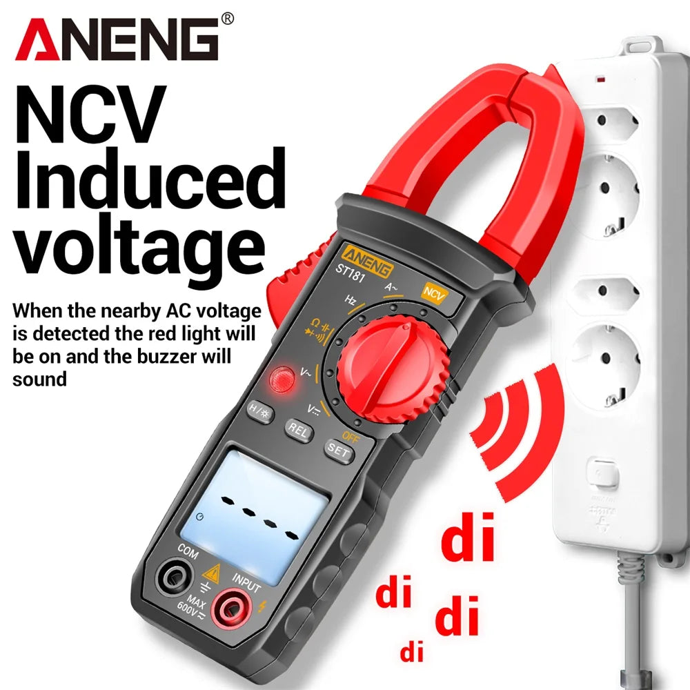 ANENG Clamp Meter Multimeter 4000 Counts Digital ST181+B19 AC Current Voltage Tester Ammeter Hz/Capacitance/NCV/Ohm Tester Tools
