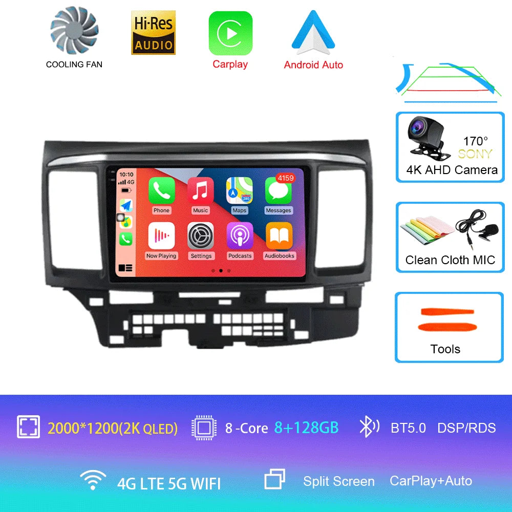 9" Android Car Stereo for Mitsubishi Lancer 9, 10 & X (2008–2016) — CarPlay, Android Auto, GPS, Touchscreen