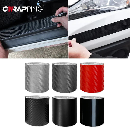 3D Carbon Fiber Car Sticker Anti-Scratch Waterproof Carbon Fiber Auto Door Sill Side Protector Stickers for Car Accessories