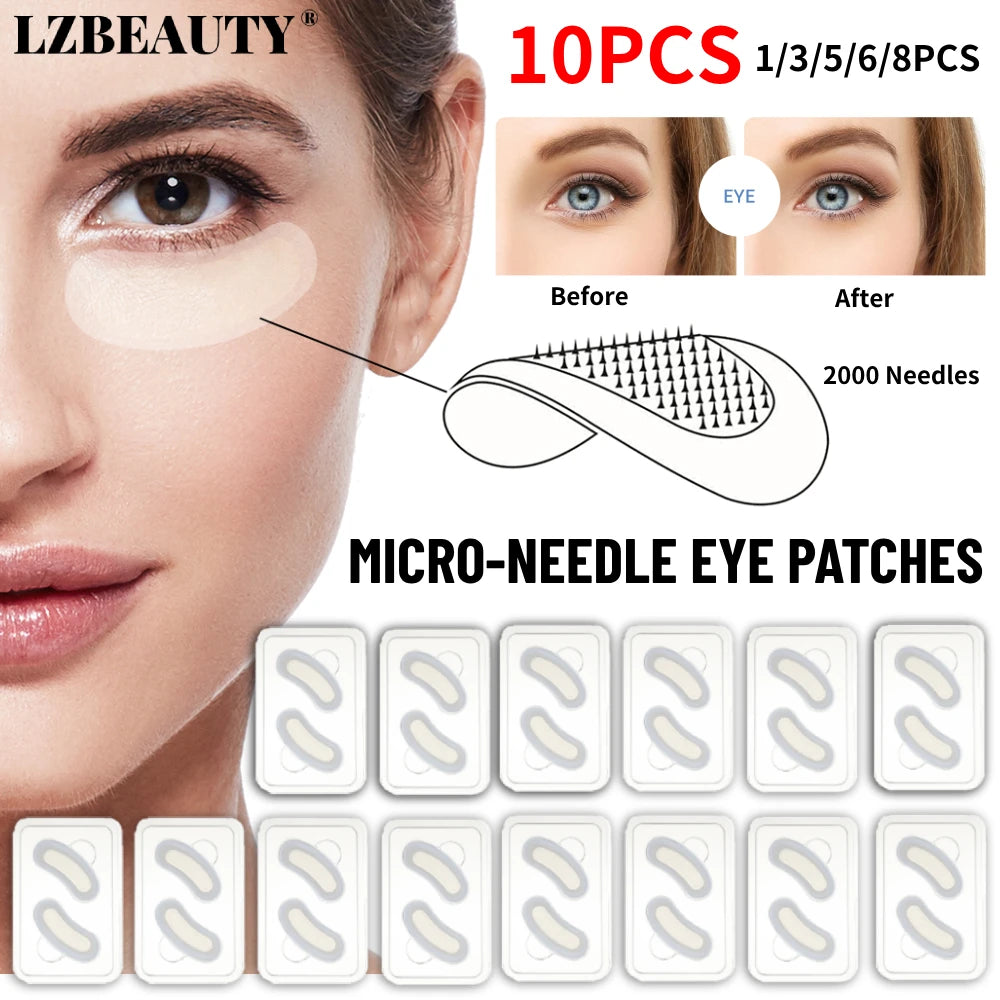 Ms.Dear Microneedle Eye Patches – Korean Hyaluronic Acid & Peptide Under-Eye Mask | Anti-Wrinkle, Dark Circles & Moisturizing | 1–10 Pairs