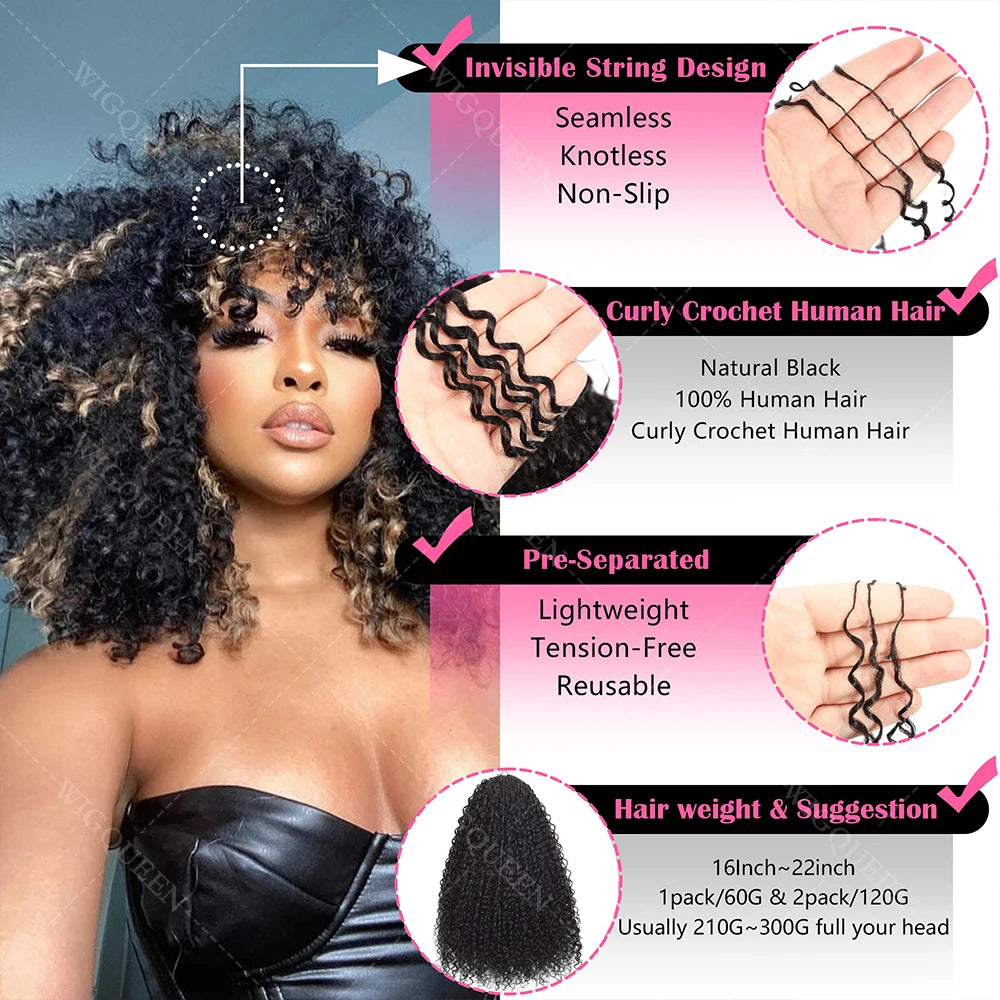 12A Honey Blonde Reusable Small Spirals Curly Crochet Hair For Braid #27 Afro Coily Curly Feather Crochet Human Hair Extensions