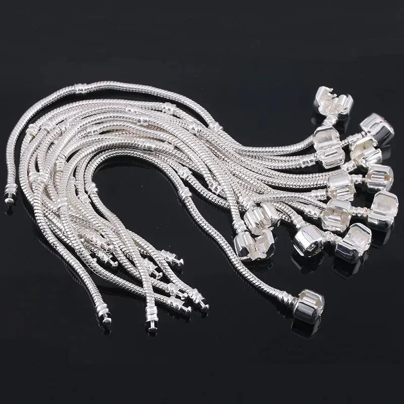 925 Sterling Silver Snake Chain DIY Charm Bracelet for Women – Gold Plated | GDTC Certified Gift Jewelry (16-23cm)