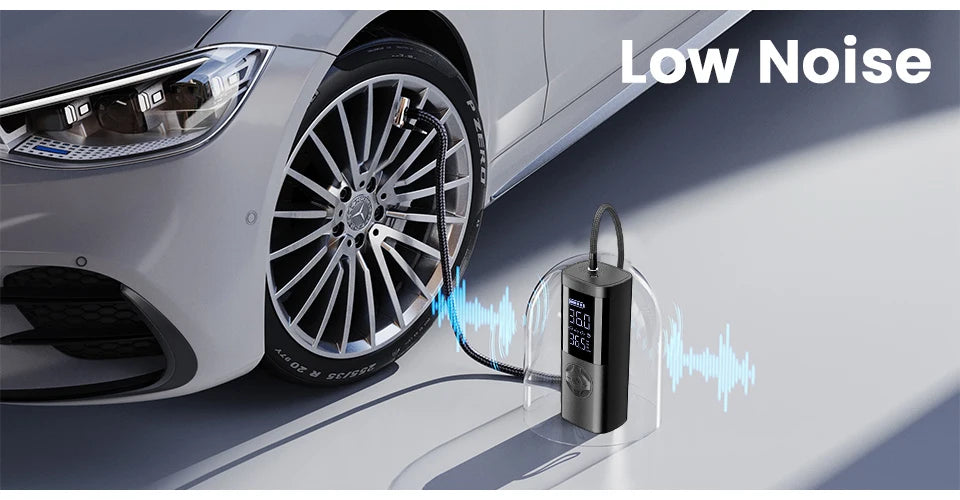 Cordless Car Tire Inflator Portable Air Compressor, 150 PSI Air Pump with Pressure Gauge, for Bicycle Bikes Motorcycles Balls