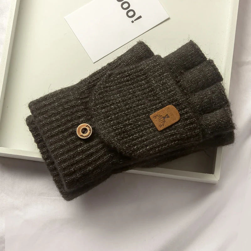 Knit Fingerless Touchscreen Gloves, Unisex