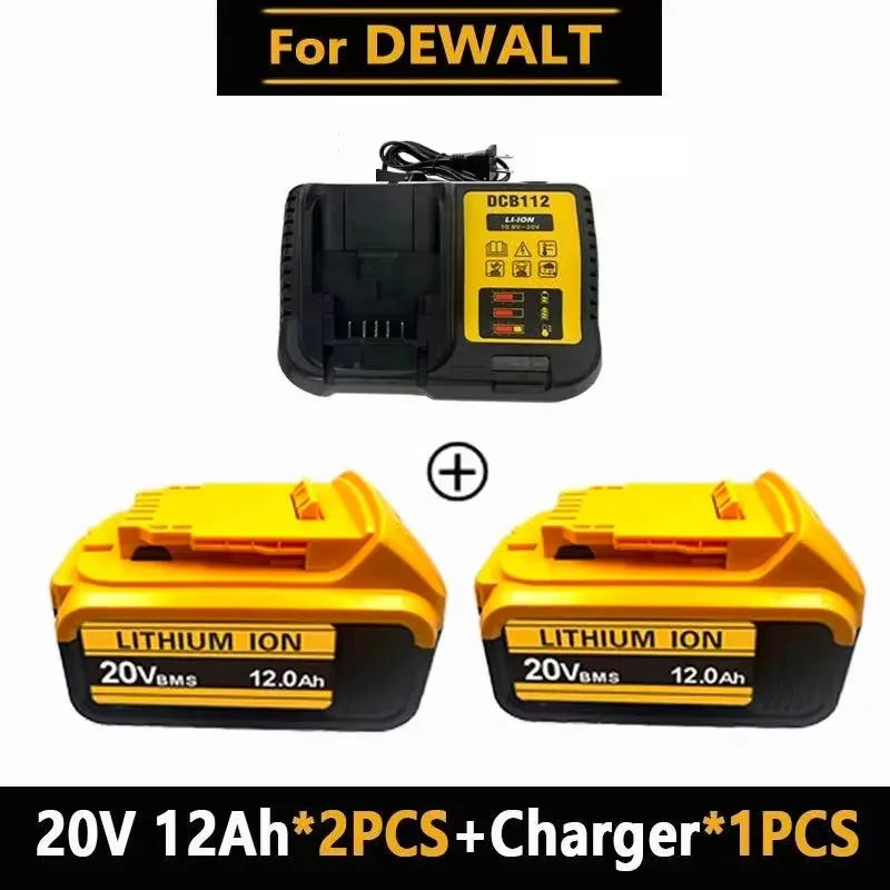 For DeWal Original 20V 12.0Ah MAX Battery Power Tool Replacement For DeWalt DCB184 DCB182 DCB200 20V 6A 18Volt 20v Battery.