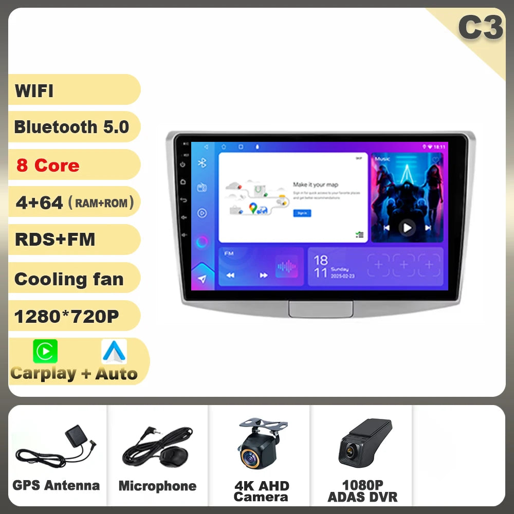 9" Android Car Stereo for VW Passat B7 B6 CC (2010–2015) — Wireless CarPlay, Android Auto, GPS, 5G WiFi