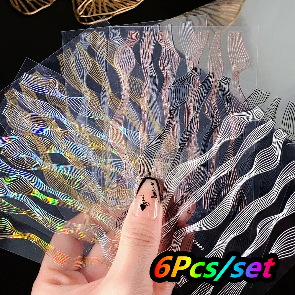 12Pcs/set Laser Silver Snowflake Nail Stickers Set  3D Winter Elk Snowflake Nail Art Decoration DIY Holographic Snowflake Slider