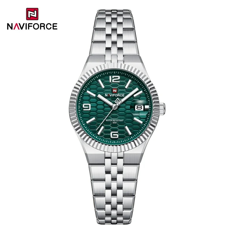 NAVIFORCE NF5079 Women's Quartz Watch — Waterproof Stainless Steel Bracelet