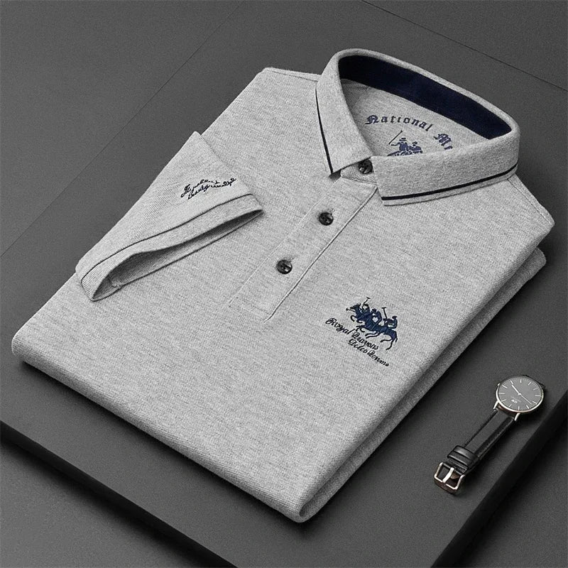 Men's Embroidered Polo Shirt - Short Sleeve, Casual Summer Top