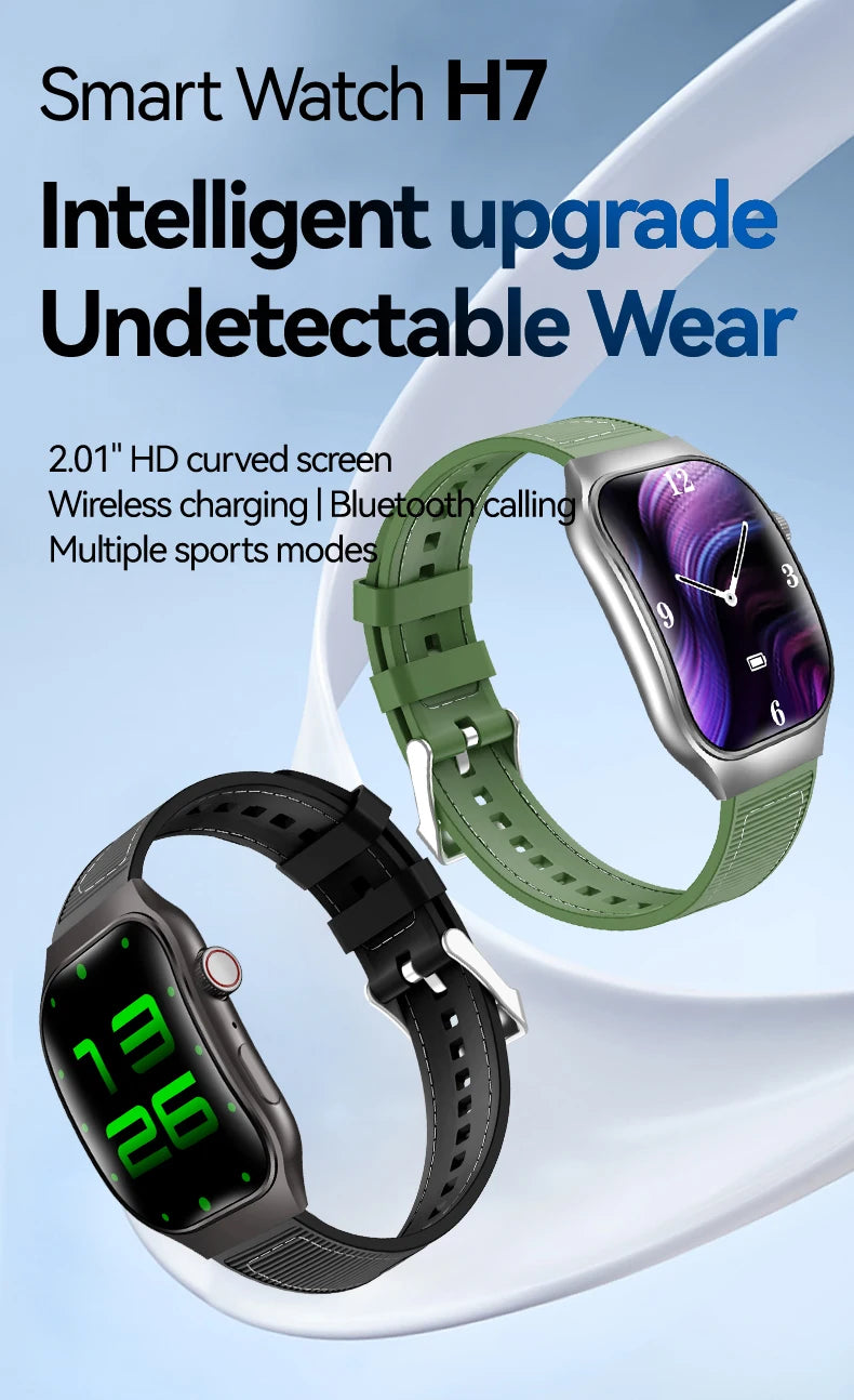 LAXASFIT New Bluetooth Call Smart Watch for Men 2.01" HD Curved Screen Sports Watch Health Monitor Smart Watch for Android iOS