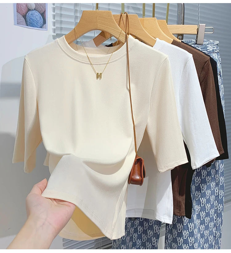Women's 100% cotton crew neck tee — view 8 of 20