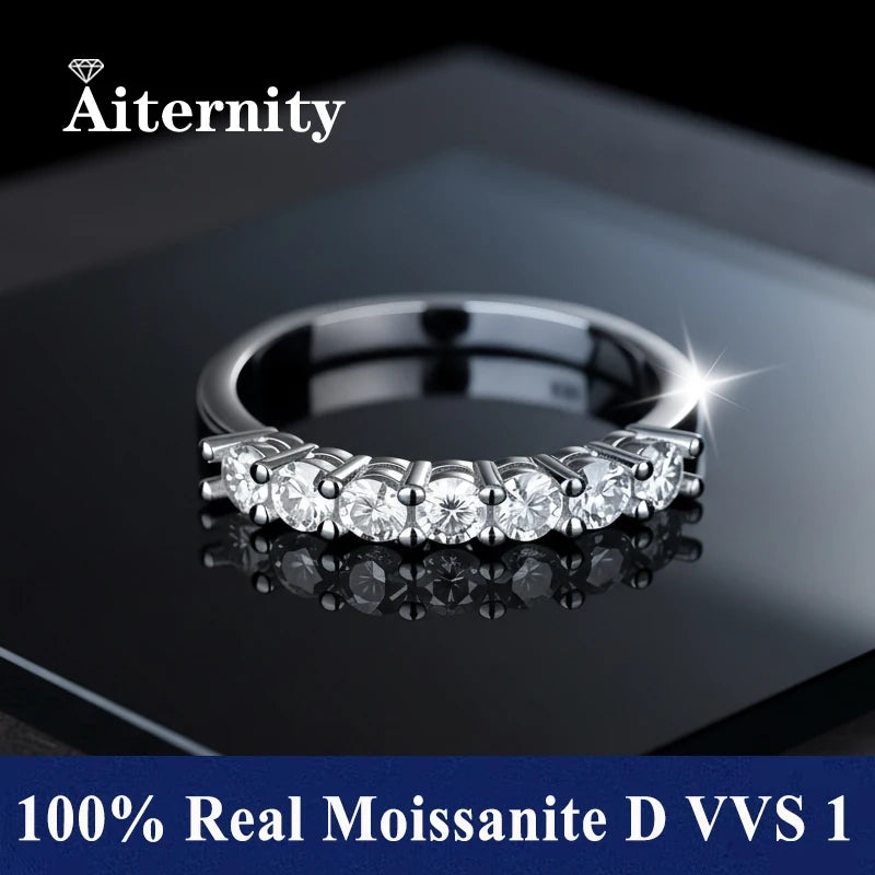 Moissanite V-Shape Ring – 925 Silver Engagement Band