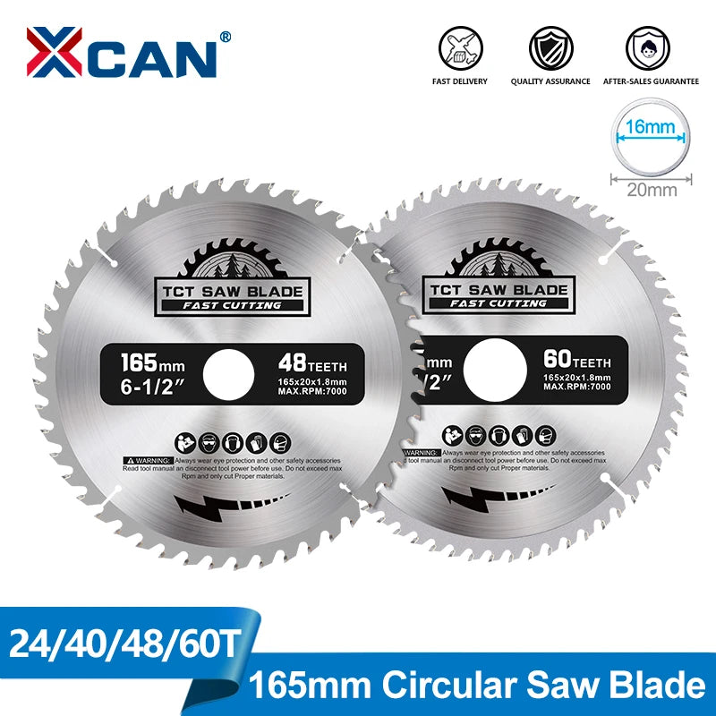 165mm TCT carbide wood cutting circular saw blade