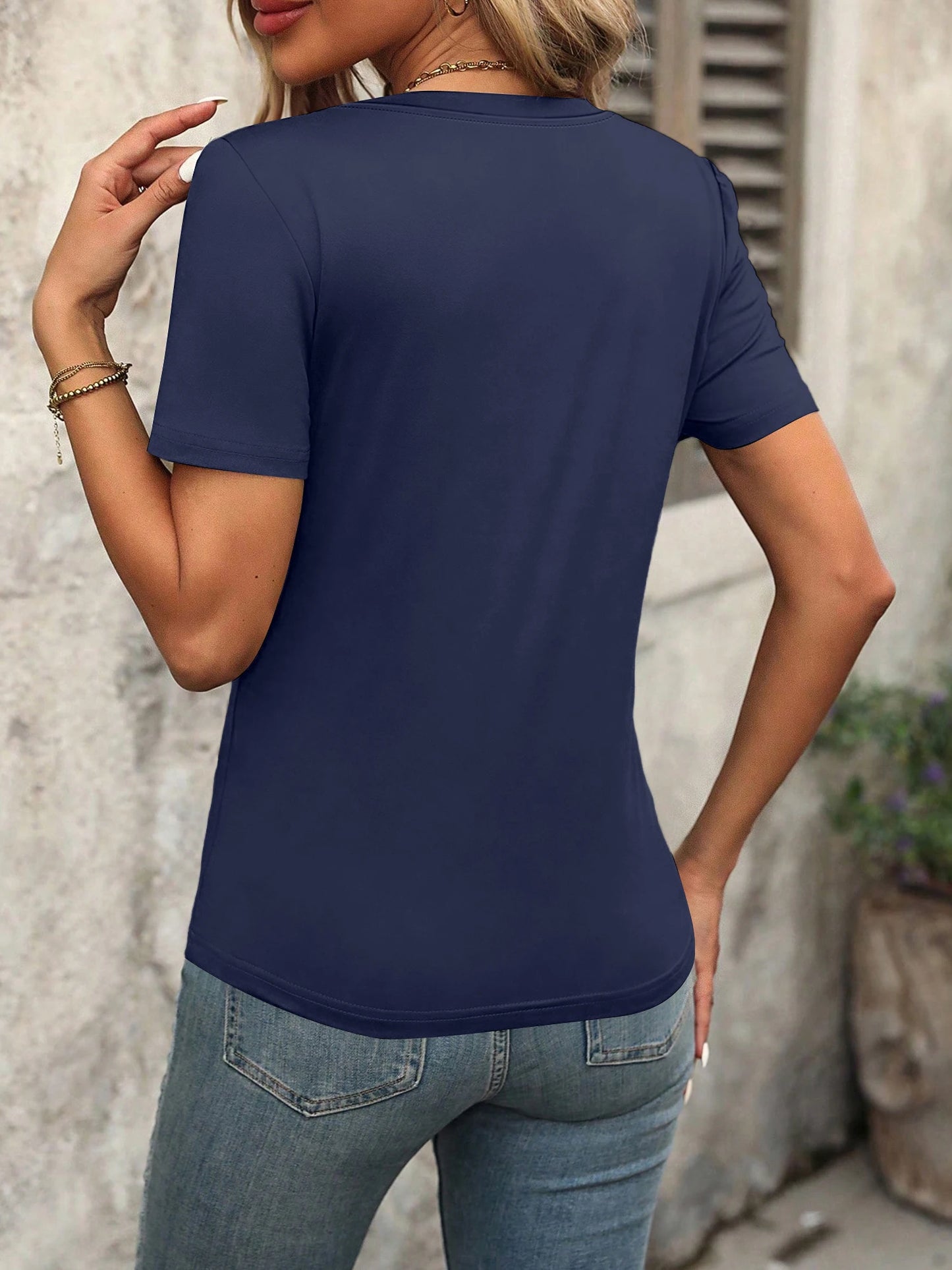Versatile Women's V-Neck T-Shirt - Short-Sleeve Loose-Fit, Soft Fabric for Yoga, Casual Walks & Daily Wear