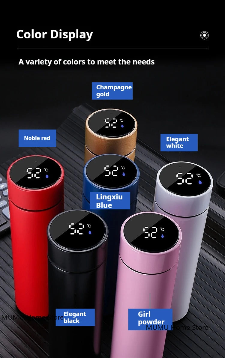 500ML Smart Thermos Bottle – LED Temperature Display Vacuum Flask | Insulated Sports Water Cup