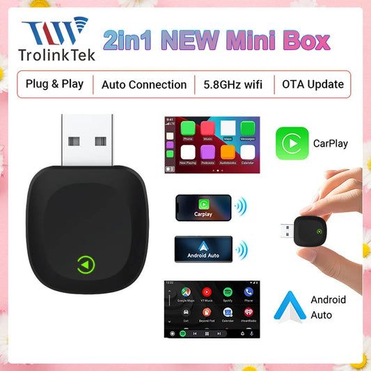 Wireless CarPlay & Android Auto Adapter, Compatible with VW Toyota Nissan Honda
