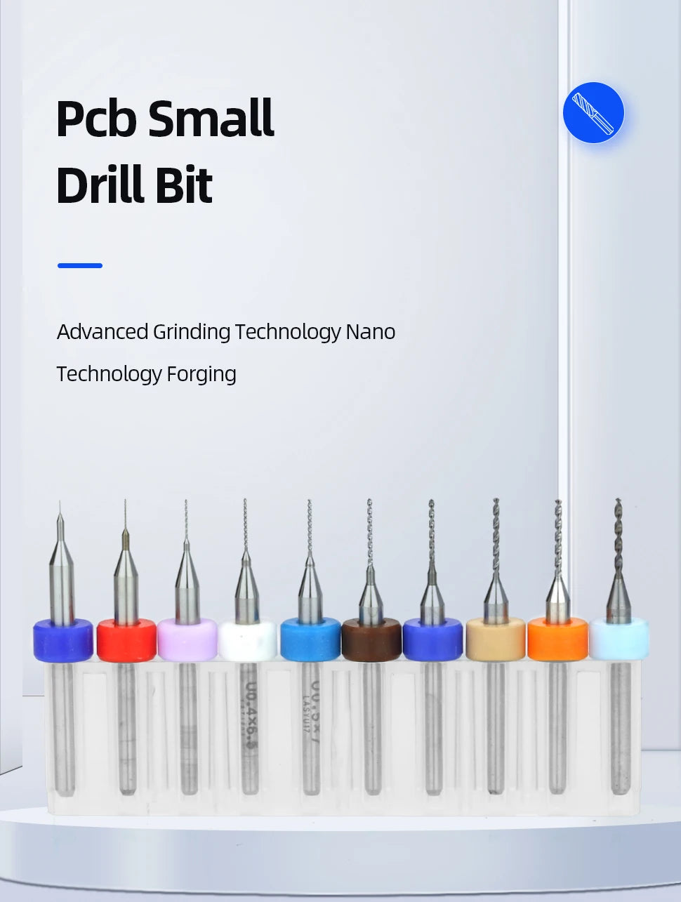 TOOLEYE 10pcs PCB Drill Bit Set Micro Drills Printed Circuit Board 1/8" Shank Mini CNC Drill Bits 0.1-3.175mm Drilling Tools