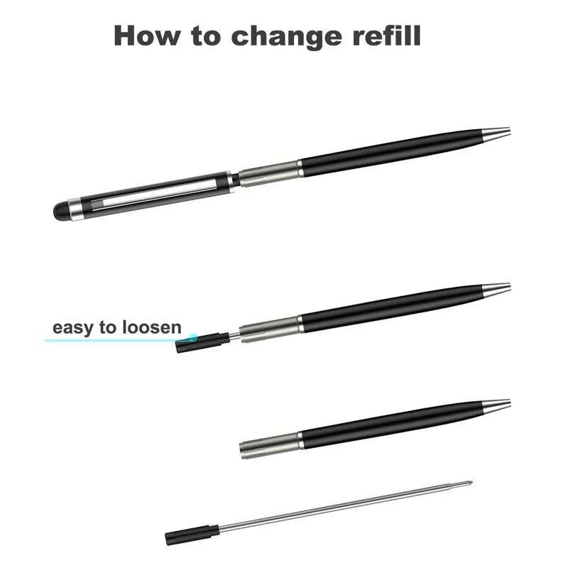 20-200 Pens Each Pack Mini Metal 2-in-1 Stylus Universal Ballpoint Pen Custom Logo Text Engraving Office School Advertising Pen