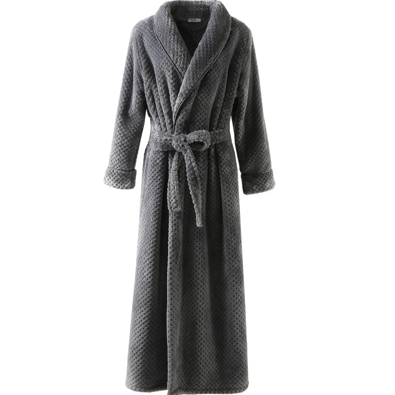 Women's Long Zip-Up Flannel Bathrobe, Plus Sizes