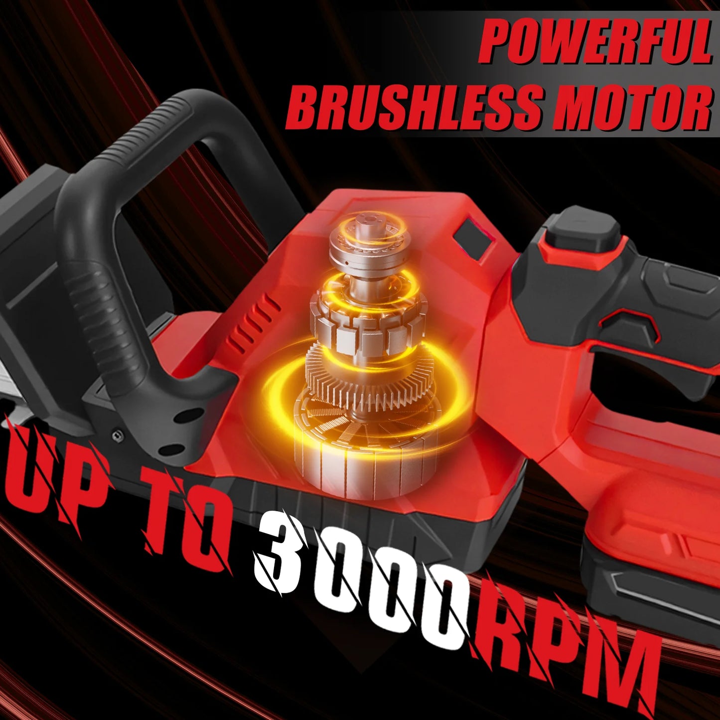 Brushless Cordless Hedge Trimmer 3000RPM – Compatible with Milwaukee 18V Battery (Battery Not Included)