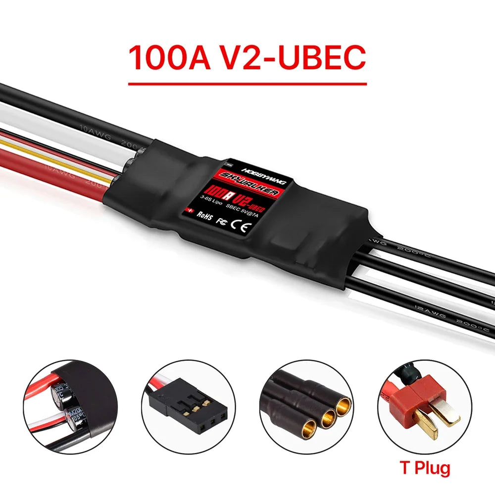 Hobbywing Skywalker V2 20A 30A 40A 50A 60A 80A 100A Brushless ESC BEC Speed Controller With Reverse Break For RC Fixed Wing