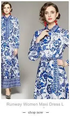 Summer Long Dress Women Runway Blue And White Porcelain Asymmetry Sexy Off The Shoulder Ruffles Hem Loose Robe Maxi Vestidos