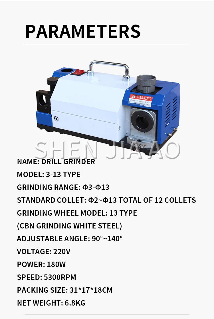 Benchtop Twist Drill Bit Sharpener, 3-13 mm - 220 V - view 16