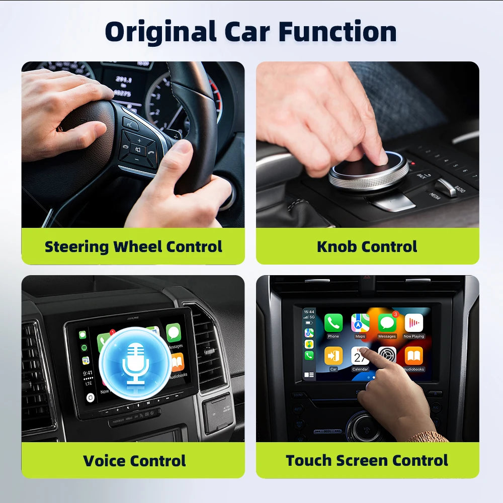 EKIY 2-in-1 AI Smart Box — Wired to Wireless CarPlay Dongle & Android Auto Adapter
