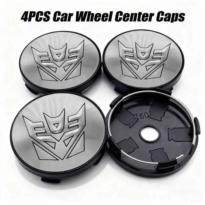4pcs 56mm 60mm Autobot Emblem Car Wheel Center Cover Sticker Universal Rim Hub Caps For AUDI HONDA NISSAN KIA VW
