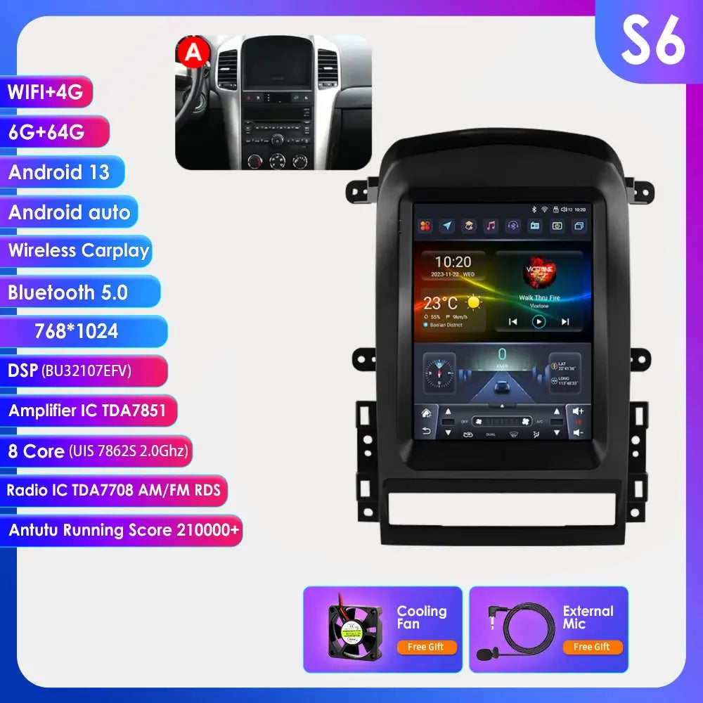 9.7"Android 14 Autoradio for Chevrolet Captiva 2006-2012 multimedia Video player GPS navi Stereo Audio 2din Carplay Touch Screen