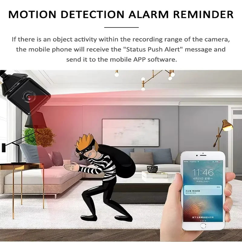1080P Mini WiFi Home Camera with Night Vision & Alerts