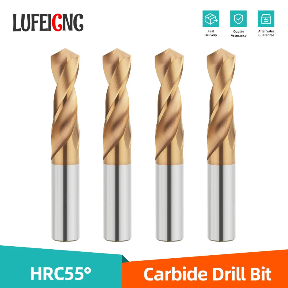 Carbide Drill Bit Set HRC55 0.5-20mm, Tungsten Steel CNC Bits