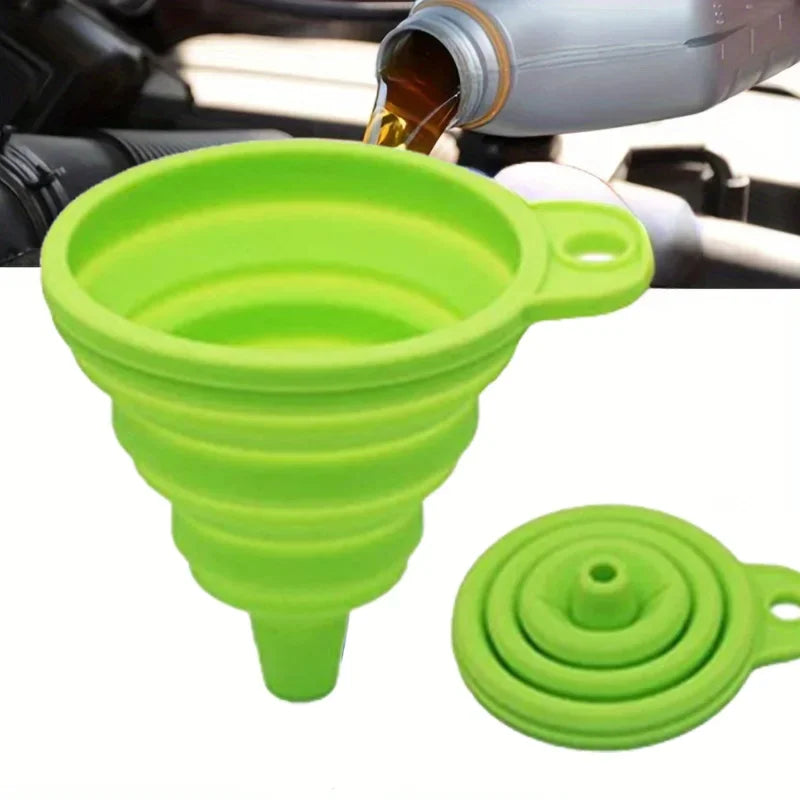 2pcs Car Oil Funnel Auto Liquid Funnel Collapsible Portable Filling Funnel For Easy Engine Pouring Car Accessories
