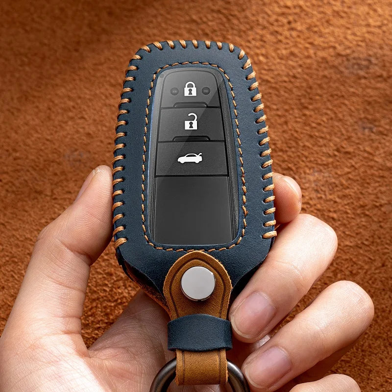 New Soft Leather TPU Car Key Case Cover For Toyota CHR Hilux Fortuner Land Cruiser 200 Camry Corolla Crown RAV4 Highland