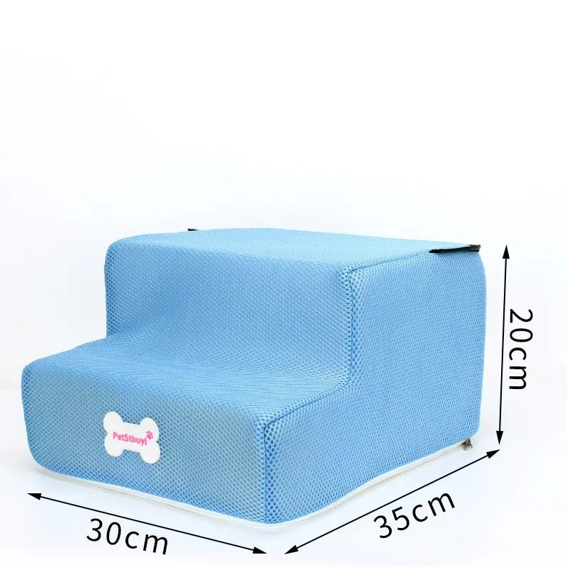 Hot Dog House-Style 3-Step Pet Stairs - Anti-Slip