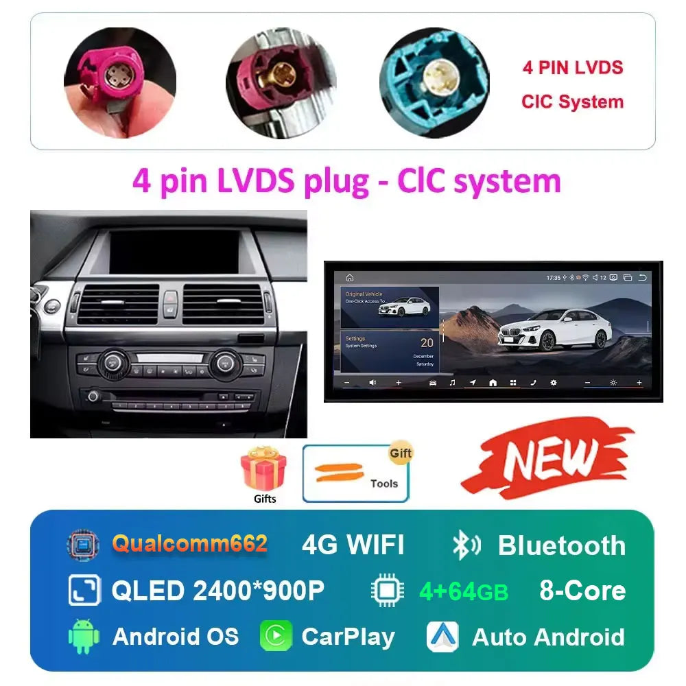 Navigation GPS Android 16 for BMW X5 X6 E70 E71 2008 - 2013 ClC/CCC System Car Radio Multimedia Player BT 4G DSP Stereo WiFi 4Ｇ