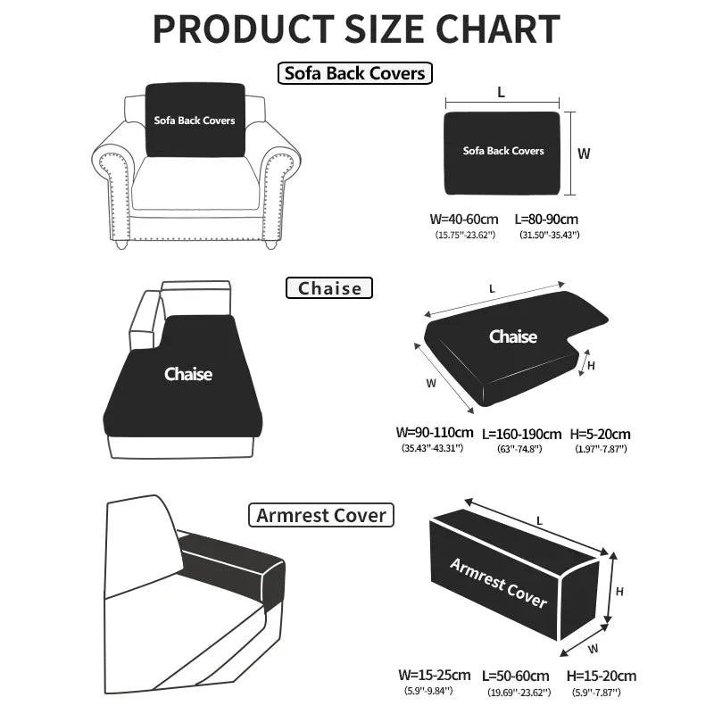 Elastic Stretch Sofa Cover Waterproof 1/2/3/4 Seater Adjustable Strap Non-Slip Slipcovers for Sectional Recliner Living Room