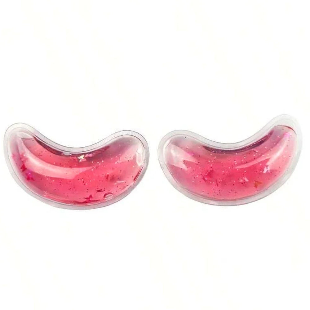 1 Pair Reusable Gel Eye Mask Ice Feel Sequin Gel Eye Patches for Women SPA Eye Mask Cooling Sleep Mask & Soothing Compress
